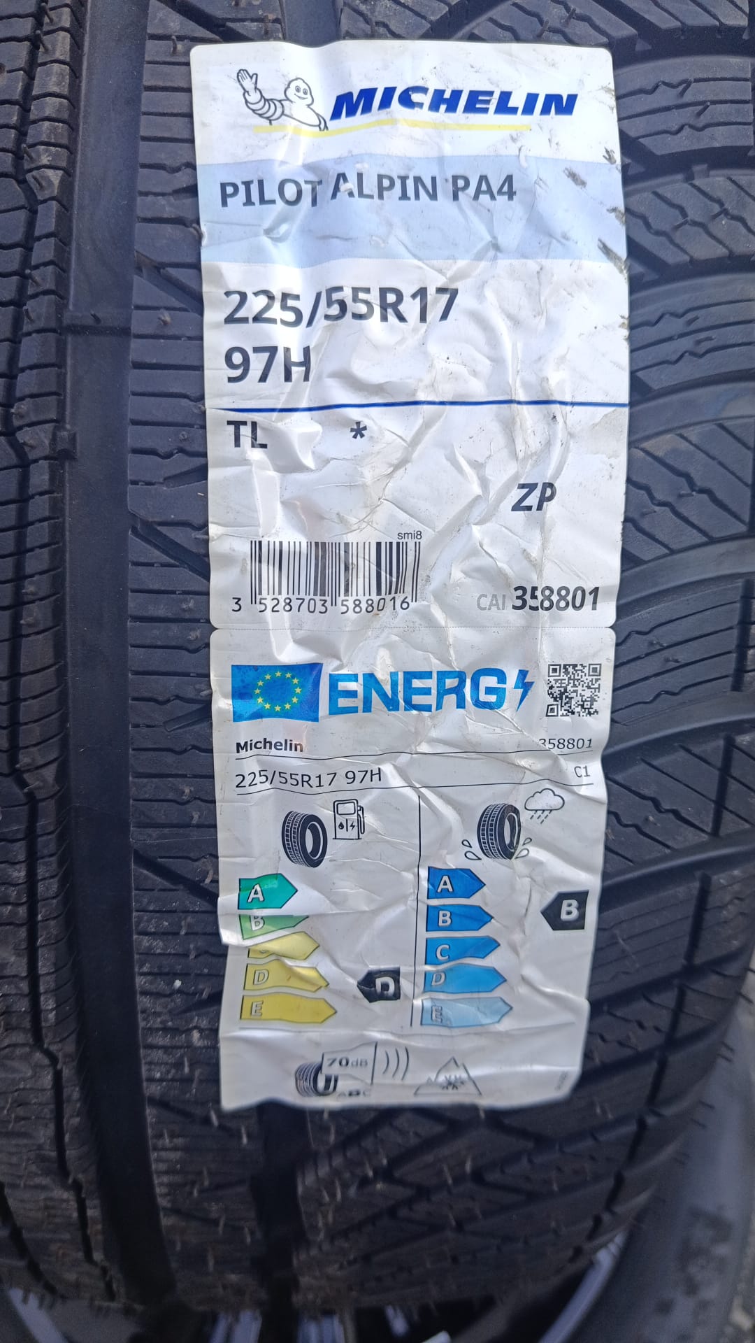 Michelin TL ALPIN 4 * MO 3PMSF M+S ZP (zero pressure) 225/55 R17